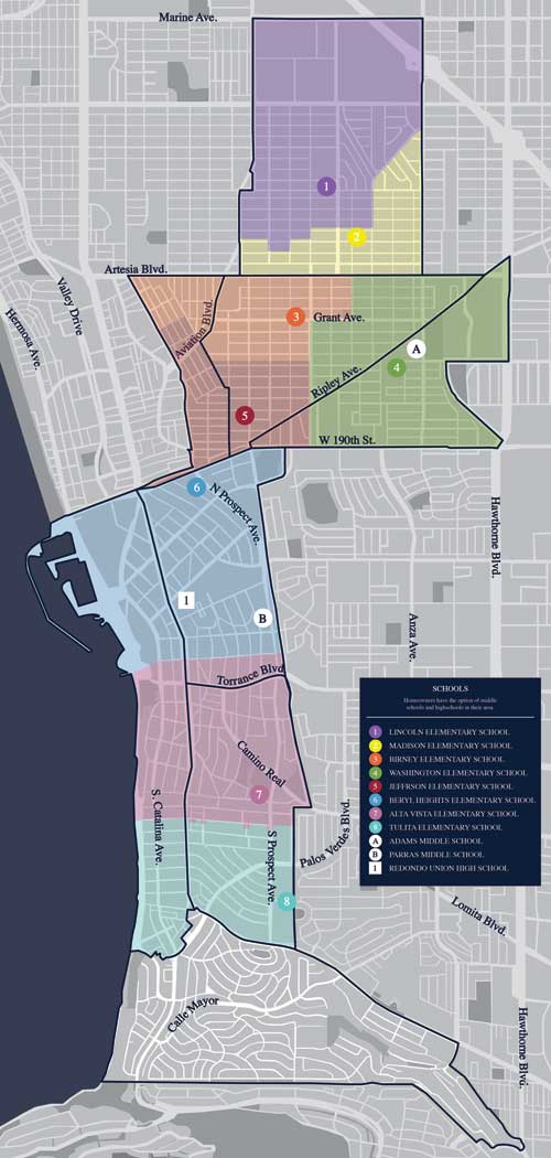 Redondo Beach School Map